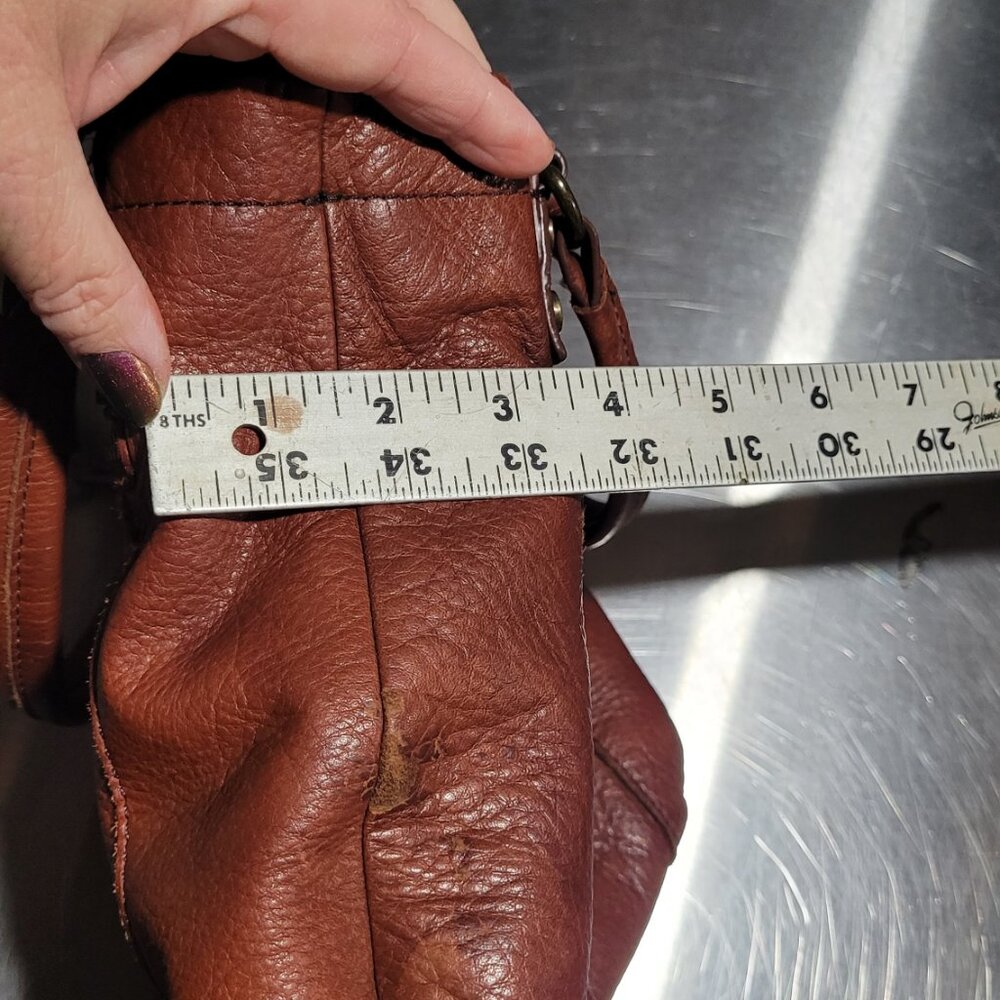 BEAUTIFULLY DISTRESSED VTG AMERICAN LEATHER CO. BROWN CROSSBODY BAG PURSE EUC - Picture 11 of 16